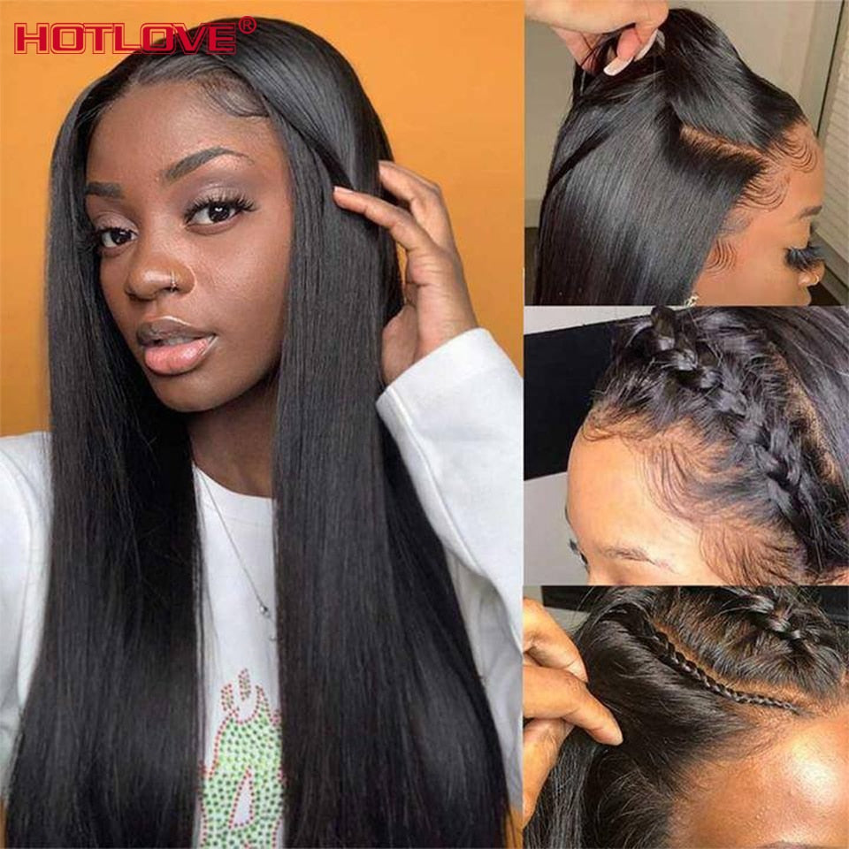 13x4 Lace Front Wigs Human Hair Wigs 30 32 inch Brazilian Straight Hair Lace Frontal Wigs With Baby Hair 150% Remy Hair