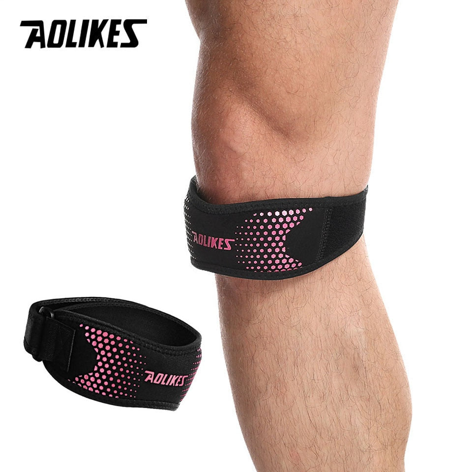 AOLIKES 1PCS Adjustable Knee Pad Knee Pain Relief Patella Stabilizer Brace Support for Hiking Soccer Basketball Running  Sport