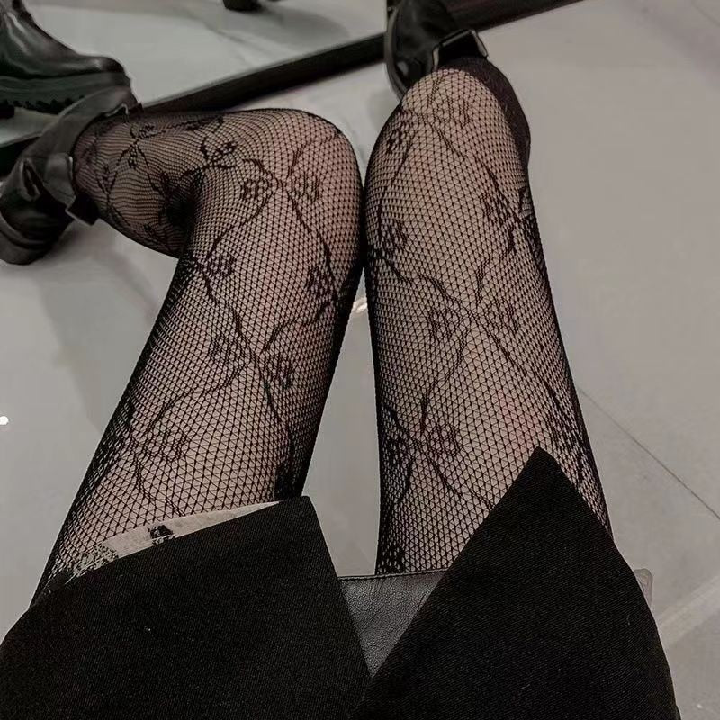 Women Breathable Thin Section Kitty Cat Nightclub Black Silk Lolita Pantyhose Sexy Tights Knee High Stocking Fishnet Girls Gifts