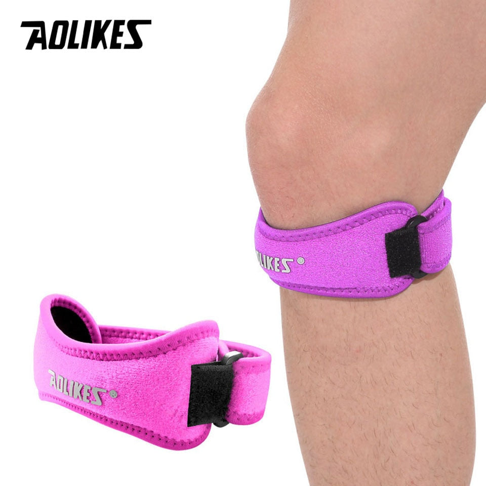 AOLIKES 1PCS Adjustable Knee Pad Knee Pain Relief Patella Stabilizer Brace Support for Hiking Soccer Basketball Running  Sport