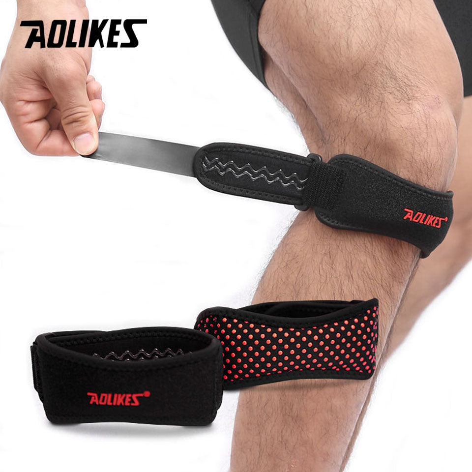 AOLIKES 1PCS Adjustable Knee Pad Knee Pain Relief Patella Stabilizer Brace Support for Hiking Soccer Basketball Running  Sport