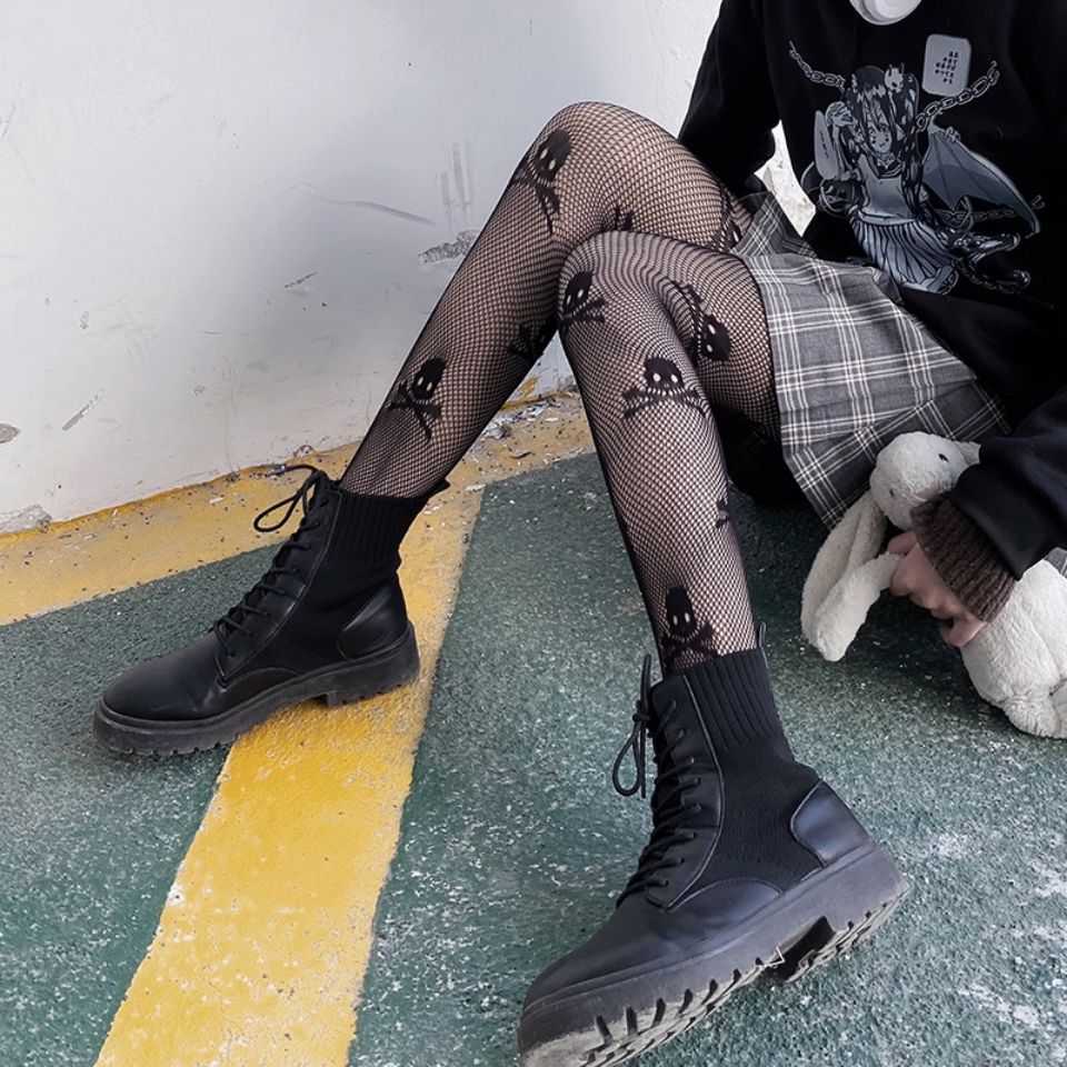 Women Breathable Thin Section Kitty Cat Nightclub Black Silk Lolita Pantyhose Sexy Tights Knee High Stocking Fishnet Girls Gifts