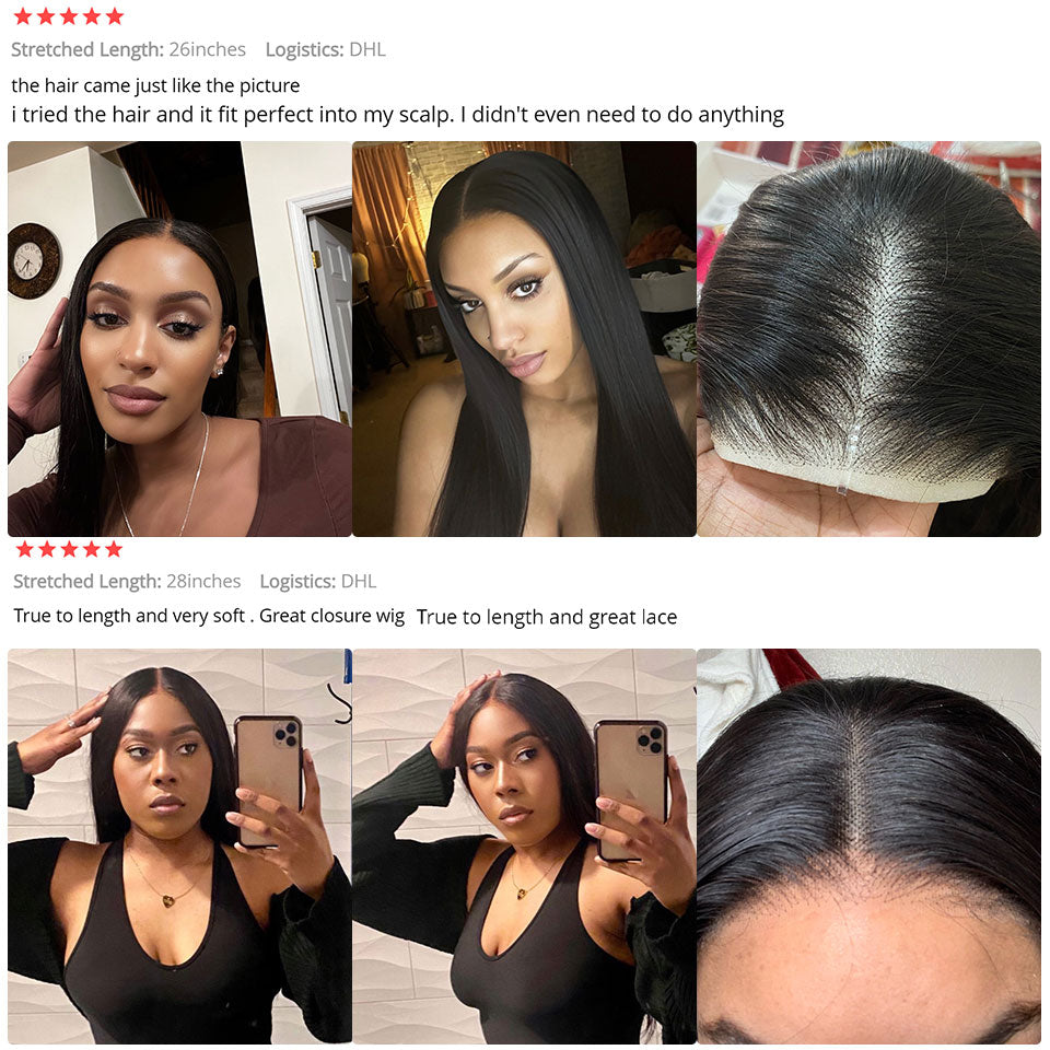 Wear Go Glueless Wig ISEE HAIR Malaysian Straight 6x4 HD Lace Closure Glueless Wig Human Hair Ready To Wear Pre Cut Pre plucked