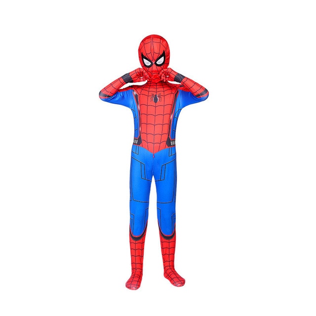 New Miles Morales Far From Home Cosplay Costume Zentai Spiderman Costume Superhero Bodysuit Spandex Suit for Kids Custom Made