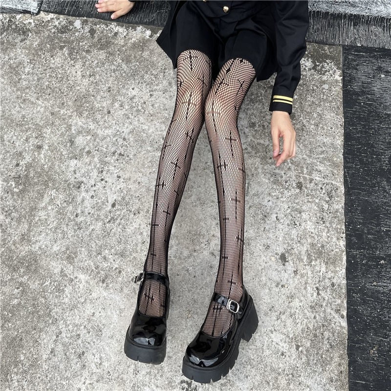 Women Breathable Thin Section Kitty Cat Nightclub Black Silk Lolita Pantyhose Sexy Tights Knee High Stocking Fishnet Girls Gifts